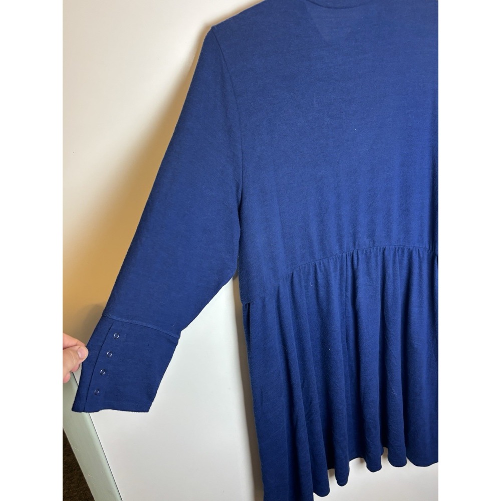 Torrid Mini Super Soft Plush Mock Neck Skater Knit Blue Dress Size 4 (4X) - Picture 3 of 9
